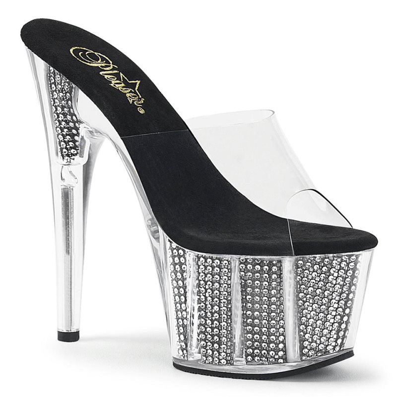 Chanclas De Plataforma Pleaser Adore-701SRS Mujer Negras | ESPAÑA CZNXI