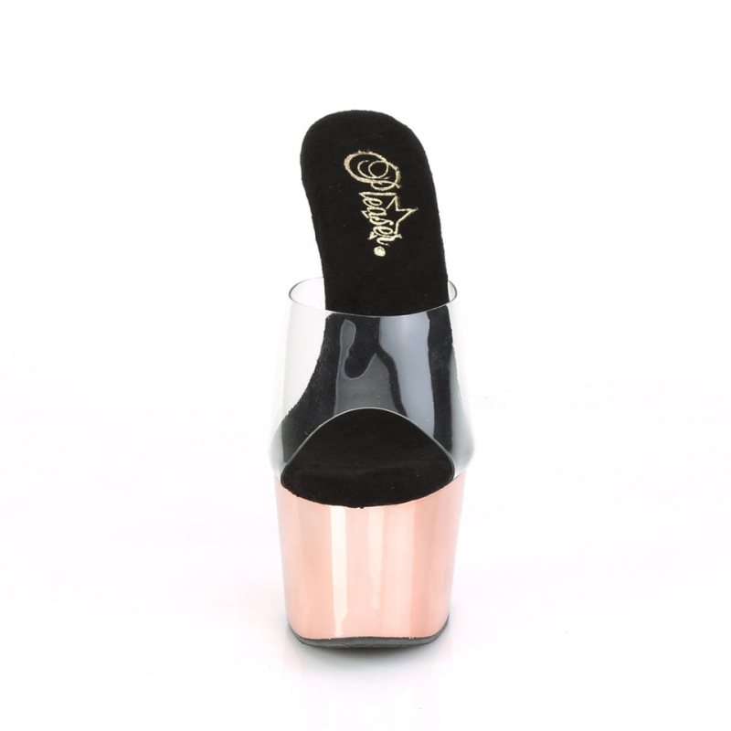 Chanclas De Plataforma Pleaser Adore-701 Mujer Rosas Doradas | ESPAÑA INTLY