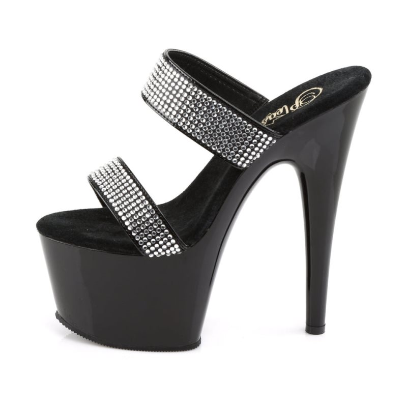 Chanclas De Plataforma Pleaser Adore-702-2 Mujer Negras | ESPAÑA XMTSO