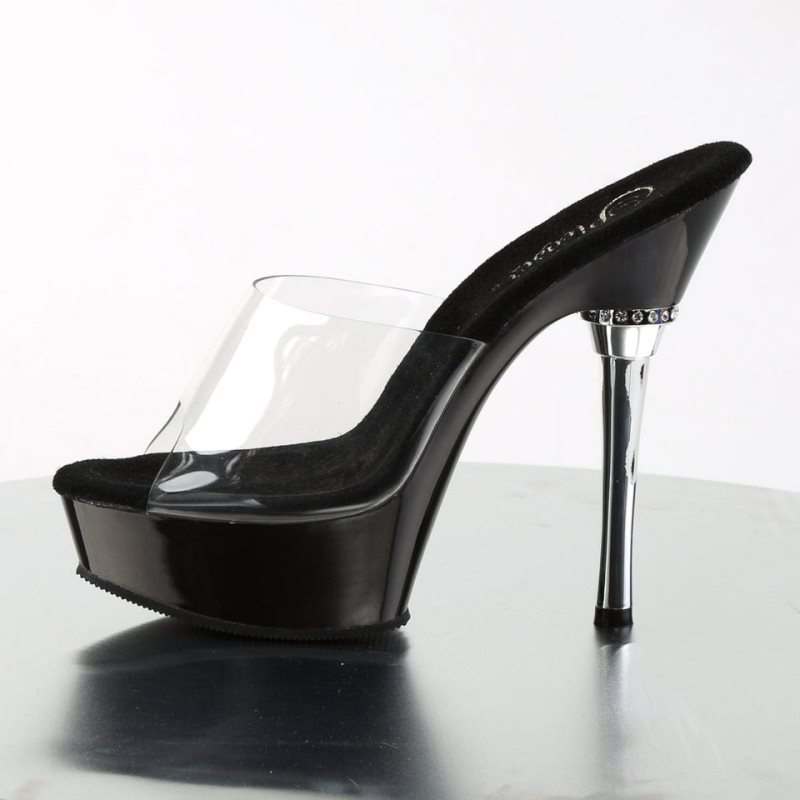 Chanclas De Plataforma Pleaser Allure-601 Mujer Negras | ESPAÑA DFMPY