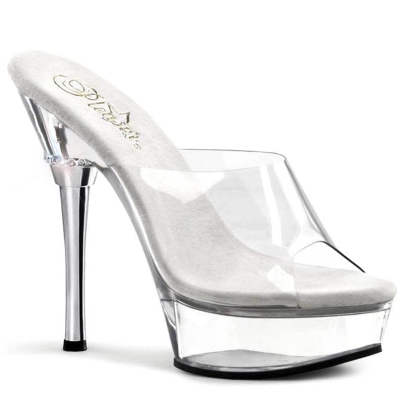 Chanclas De Plataforma Pleaser Allure-601 Mujer Clear | ESPAÑA ACZMX