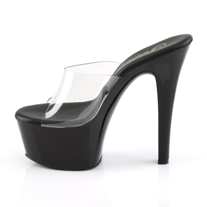 Chanclas De Plataforma Pleaser Aspire-601 Mujer Negras | ESPAÑA SQZWF