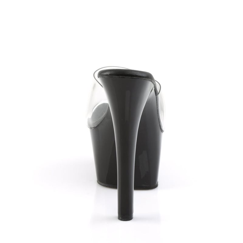 Chanclas De Plataforma Pleaser Aspire-601 Mujer Negras | ESPAÑA SQZWF