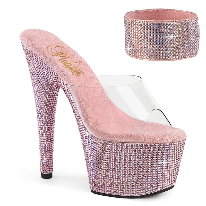 Chanclas De Plataforma Pleaser Bejeweled-712RS Mujer Rosas | ESPAÑA AQPWJ