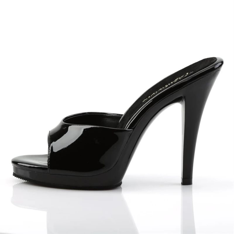 Chanclas De Plataforma Pleaser Flair-401-2 Mujer Negras | ESPAÑA WAPCO