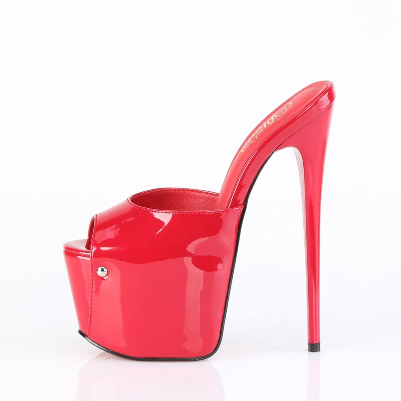 Chanclas De Plataforma Pleaser Jubilant-01 Mujer Rojas | ESPAÑA TKPLC