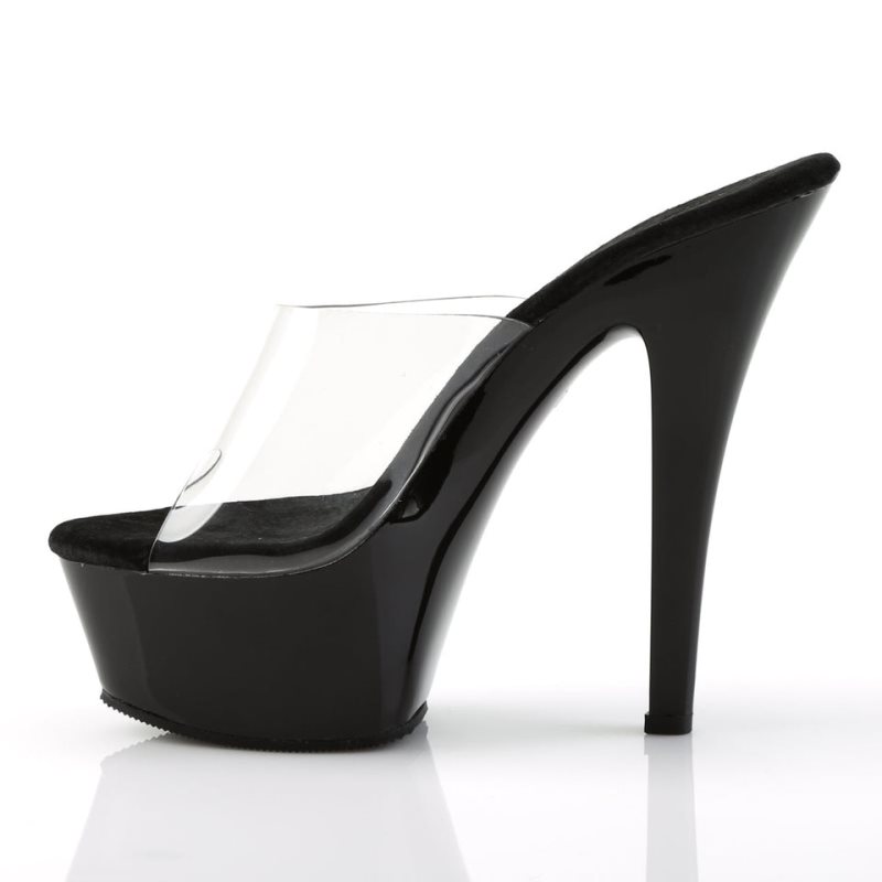 Chanclas De Plataforma Pleaser Kiss-201 Mujer Negras | ESPAÑA SBDWV