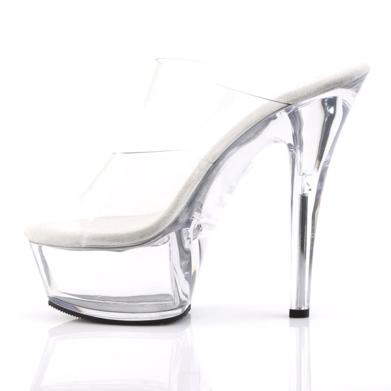 Chanclas De Plataforma Pleaser Kiss-202 Mujer Clear | ESPAÑA MJNVE