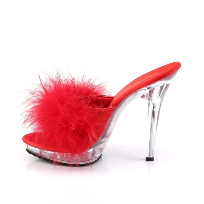 Chanclas De Plataforma Pleaser Lip-101-8 Mujer Rojas | ESPAÑA PHXNG