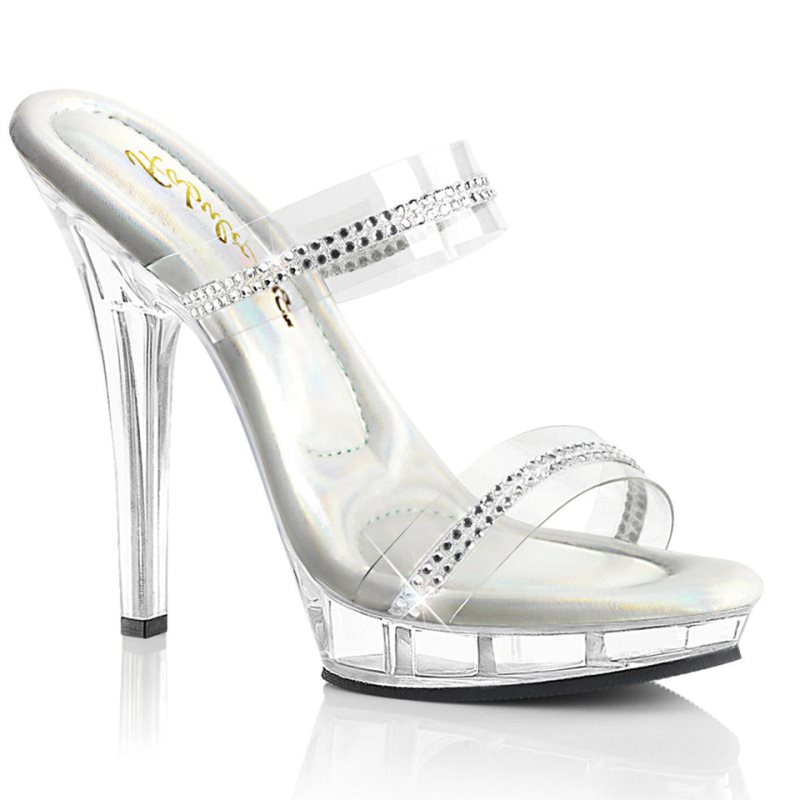 Chanclas De Plataforma Pleaser Lip-102-2 Mujer Clear | ESPAÑA MXGHO