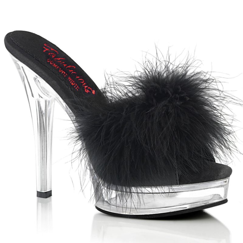 Chanclas De Plataforma Pleaser Majesty-501F-8 Vegan Leather Mujer Negras | ESPAÑA AQFMV