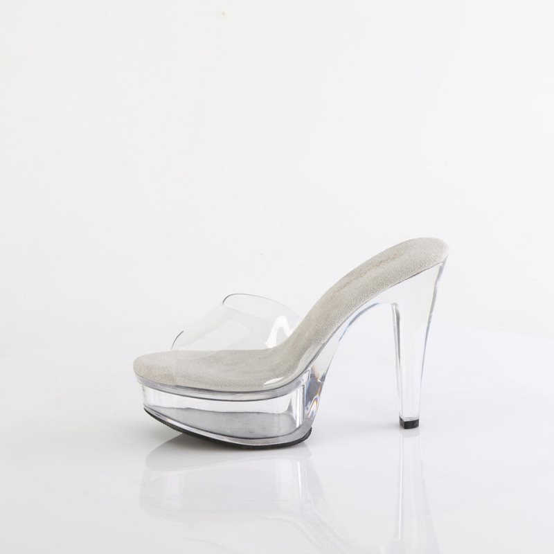 Chanclas De Plataforma Pleaser Martini-501 Mujer Clear | ESPAÑA NMKCD