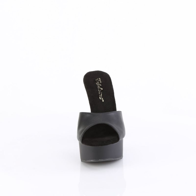 Chanclas De Plataforma Pleaser Martini-501 Vegan Leather Mujer Negras | ESPAÑA SFKQR