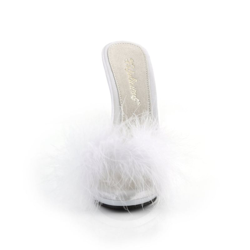 Chanclas De Plataforma Pleaser Poise-501F Mujer Blancas | ESPAÑA SFMIH