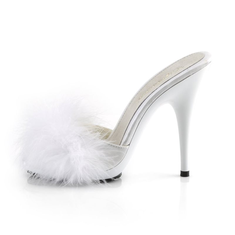 Chanclas De Plataforma Pleaser Poise-501F Mujer Blancas | ESPAÑA SFMIH