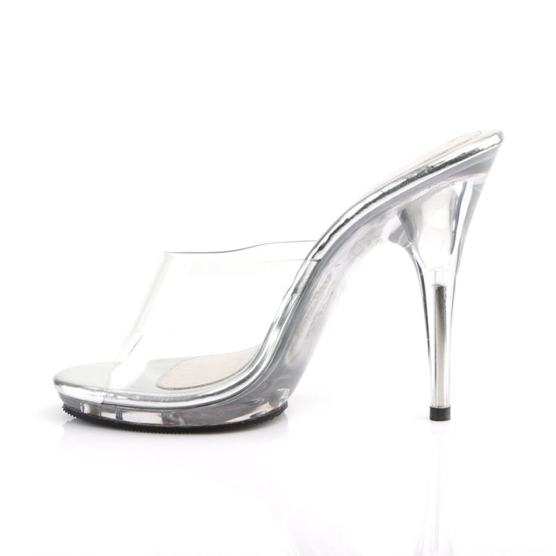 Chanclas De Plataforma Pleaser Poise-501 Mujer Clear | ESPAÑA BPGVO