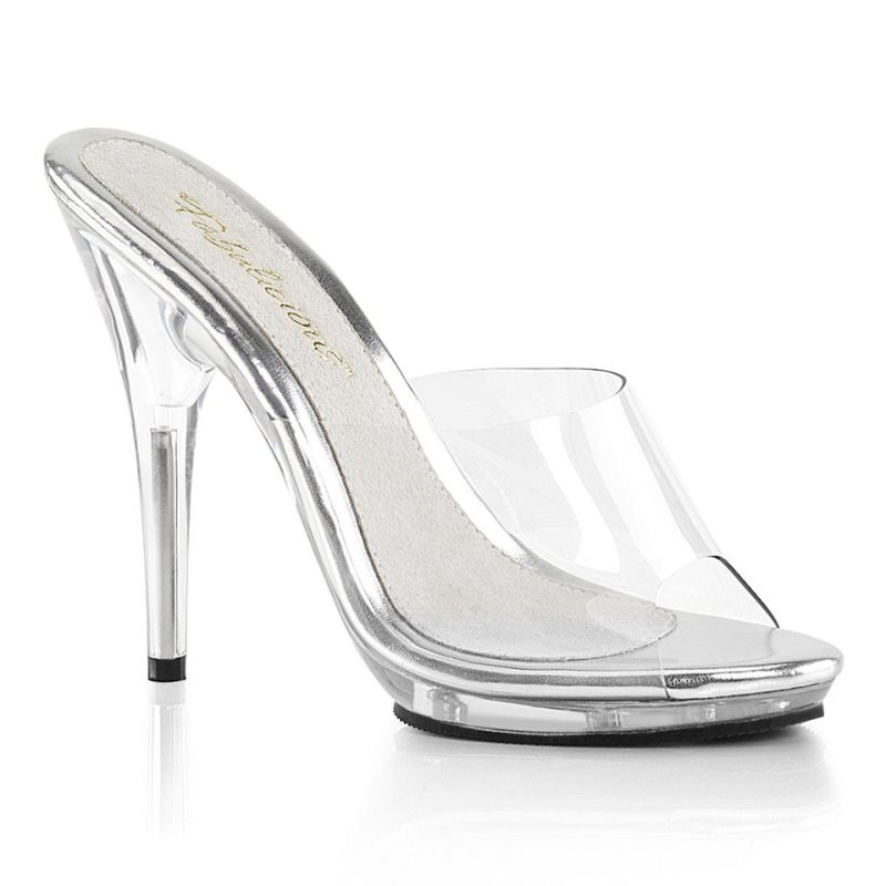 Chanclas De Plataforma Pleaser Poise-501 Mujer Clear | ESPAÑA BPGVO