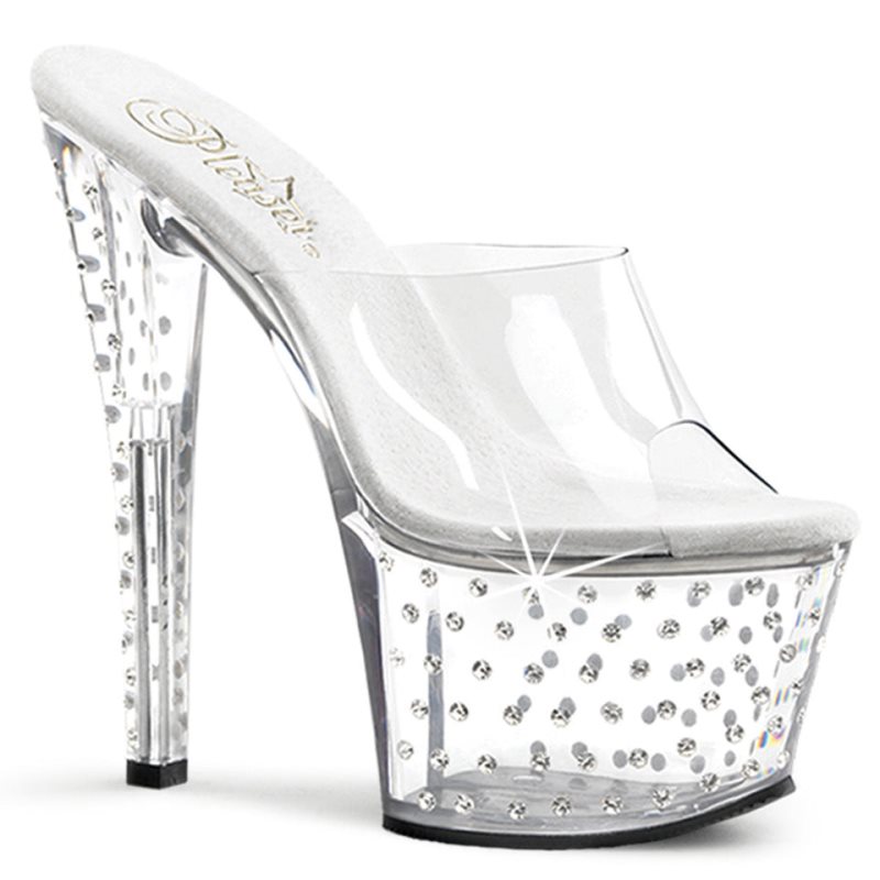 Chanclas De Plataforma Pleaser Stardust-701 Mujer Clear | ESPAÑA TNCBK