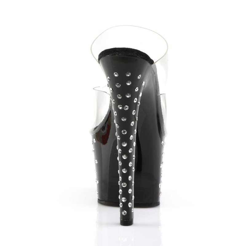 Chanclas De Plataforma Pleaser Stardust-702 Mujer Negras | ESPAÑA CNOET