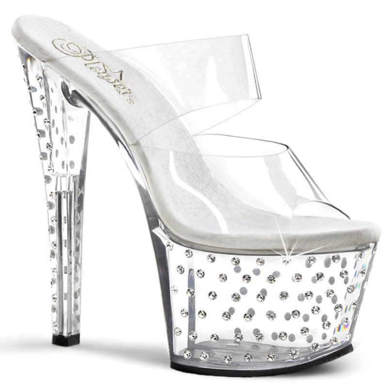 Chanclas De Plataforma Pleaser Stardust-702 Mujer Clear | ESPAÑA SJRNI