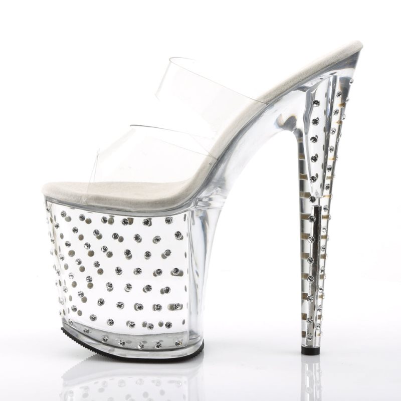 Chanclas De Plataforma Pleaser Stardust-802 Mujer Clear | ESPAÑA ZCYWG