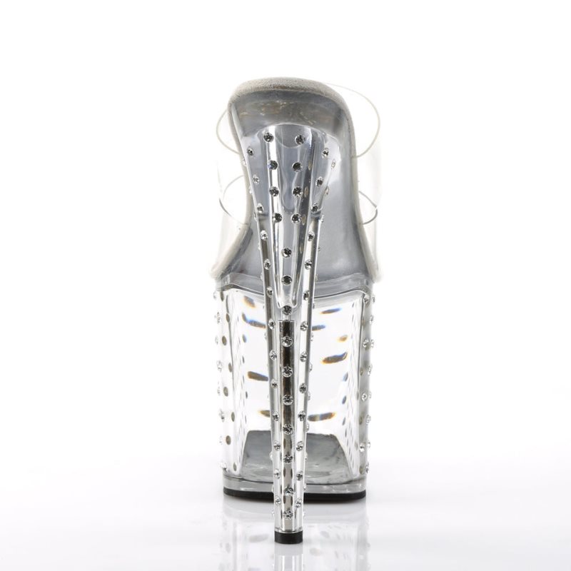 Chanclas De Plataforma Pleaser Stardust-802 Mujer Clear | ESPAÑA ZCYWG