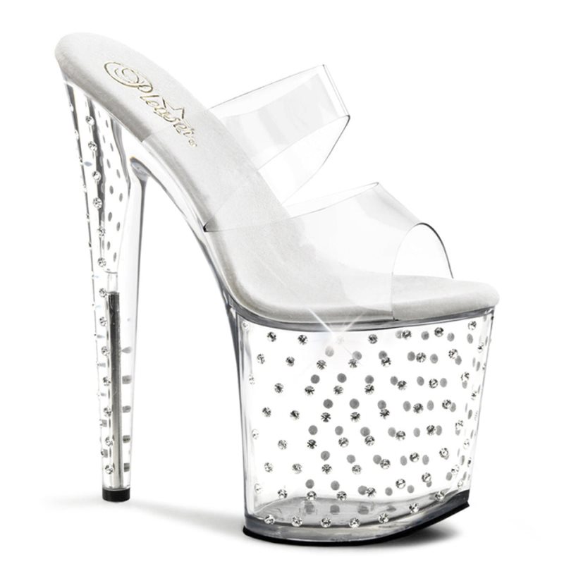 Chanclas De Plataforma Pleaser Stardust-802 Mujer Clear | ESPAÑA ZCYWG