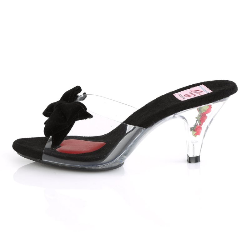 Chanclas Pleaser Belle-301BOW Mujer Negras | ESPAÑA DGNVT