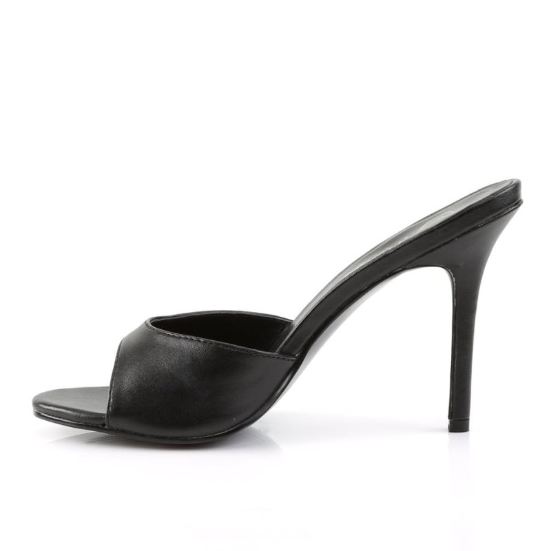 Chanclas Pleaser Classique-01 Vegan Leather Mujer Negras | ESPAÑA NJOKY