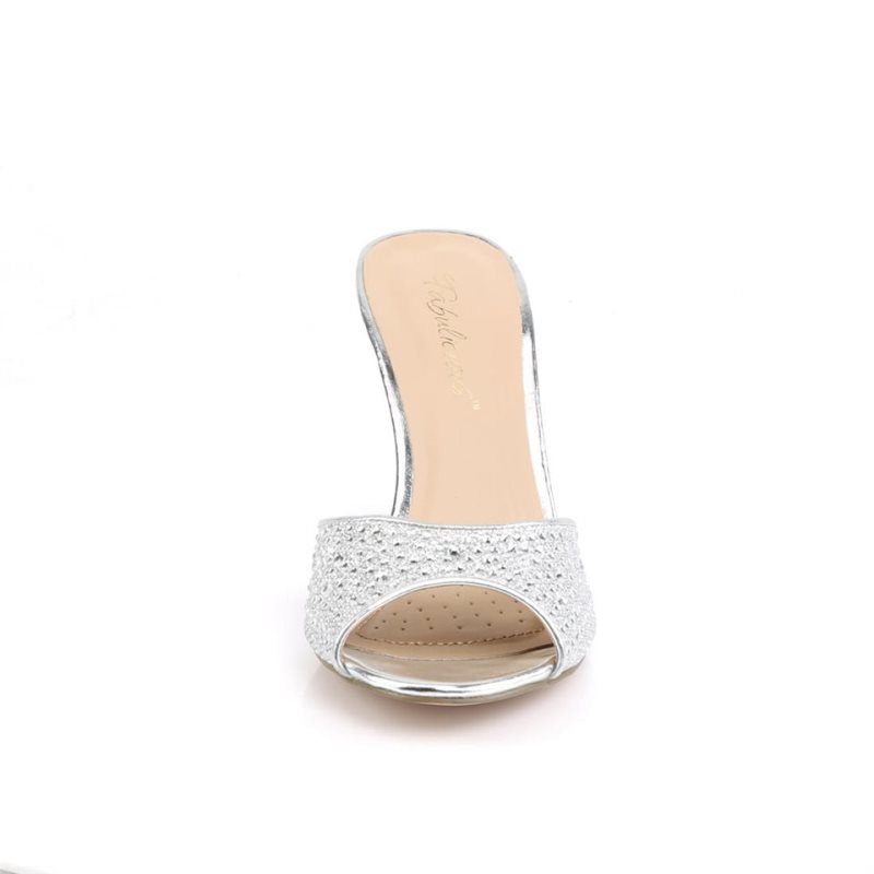 Chanclas Pleaser Lucy-01 Mujer Plateadas | ESPAÑA RLTBH